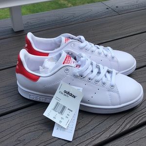 New! Red Adidas Stan Smith